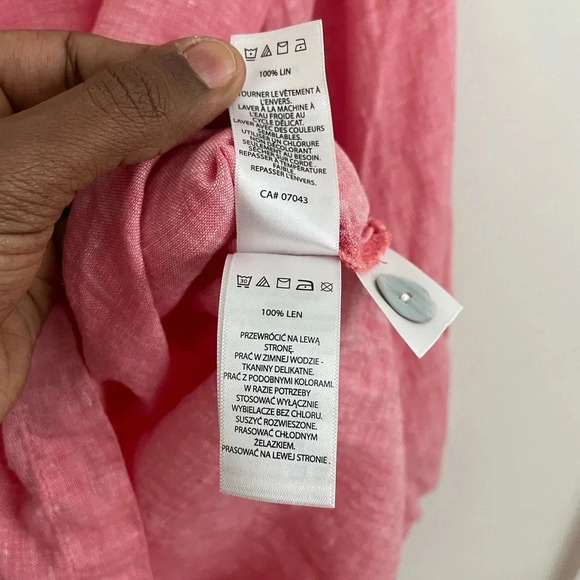 Tahari M Linen Coral Pink/Red Side Button 3/4 sleeves
Summer Tunic Top - Picture 6 of 6